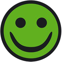 grøn glad smiley